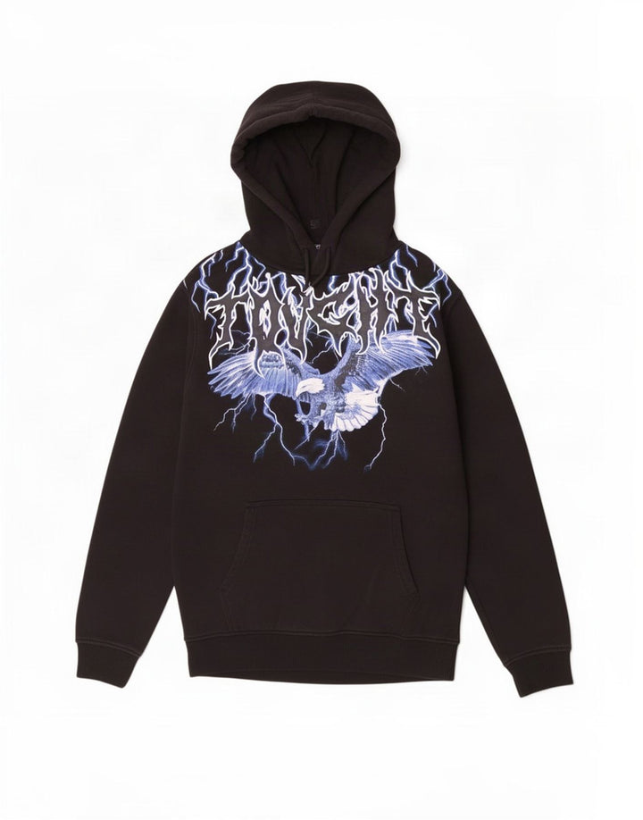 Terranova Pull à capuche graphique pour homme, grand, noir, polyester