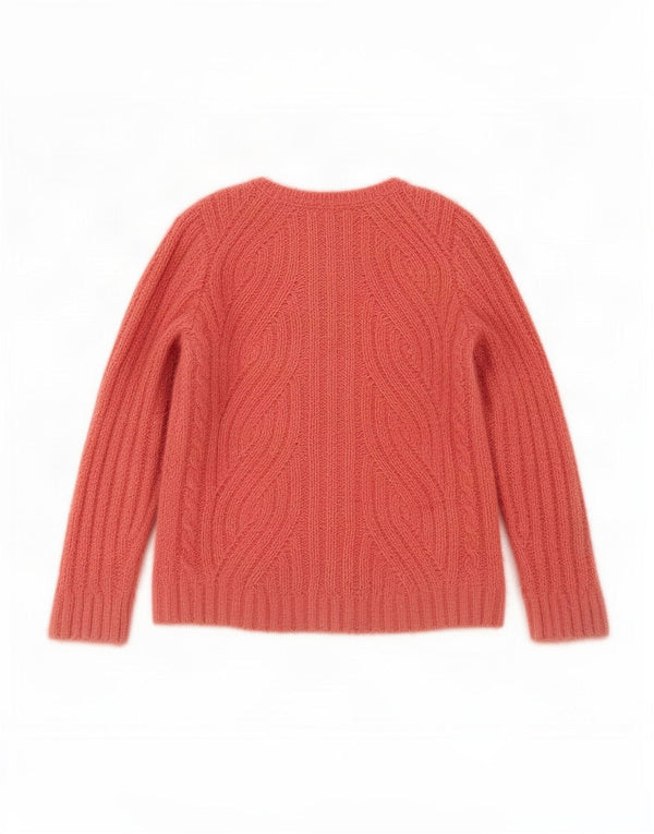 Marks & Spencer Pull col en V pour femme UK 12 Rose moyen Polyester