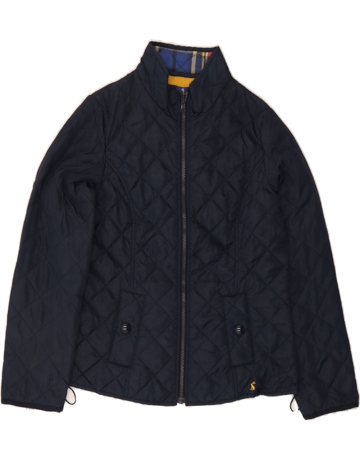 JOULES Womens Quilted Jacket UK 12 Medium  Navy Blue Polyester Vintage Joules and Second-Hand Joules from Messina Hembry 