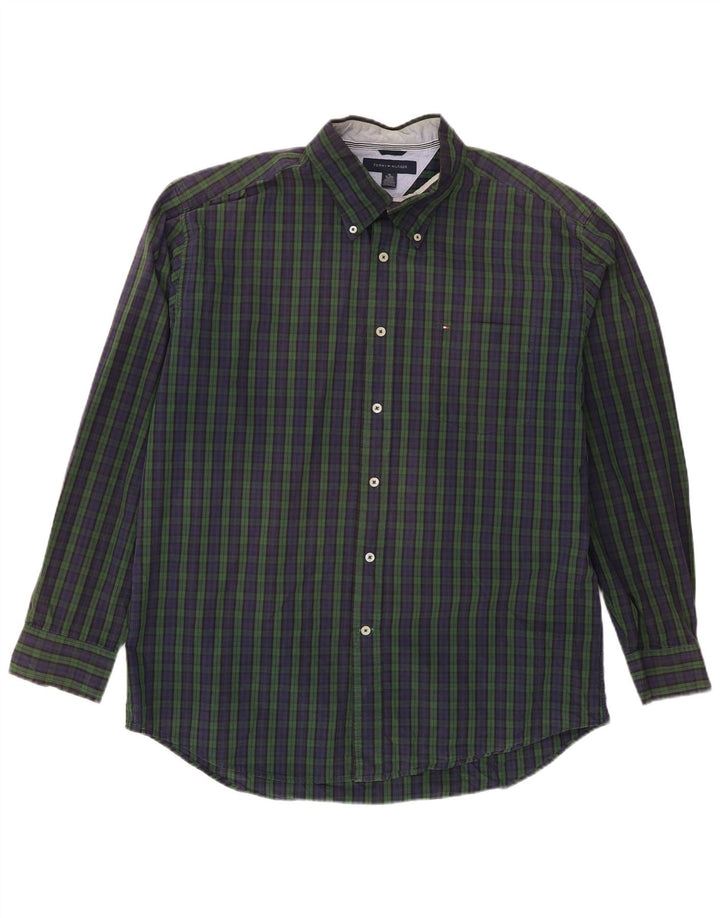 Tommy Hilfiger Chemise Homme XL Bleu Marine Carreaux Coton