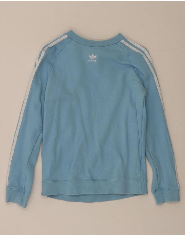 Adidas Sweat-shirt pour femme UK 8 Small Bleu Coton Sports