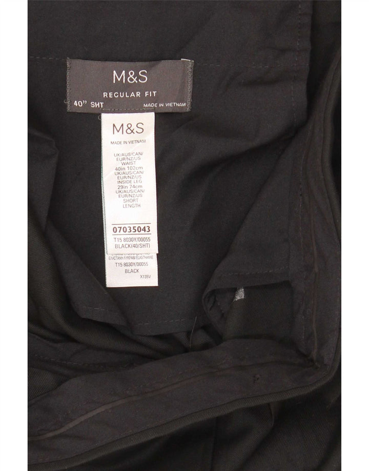 Marks & Spencer Pantalon de costume coupe classique pour homme W40 L29 Noir Polyester