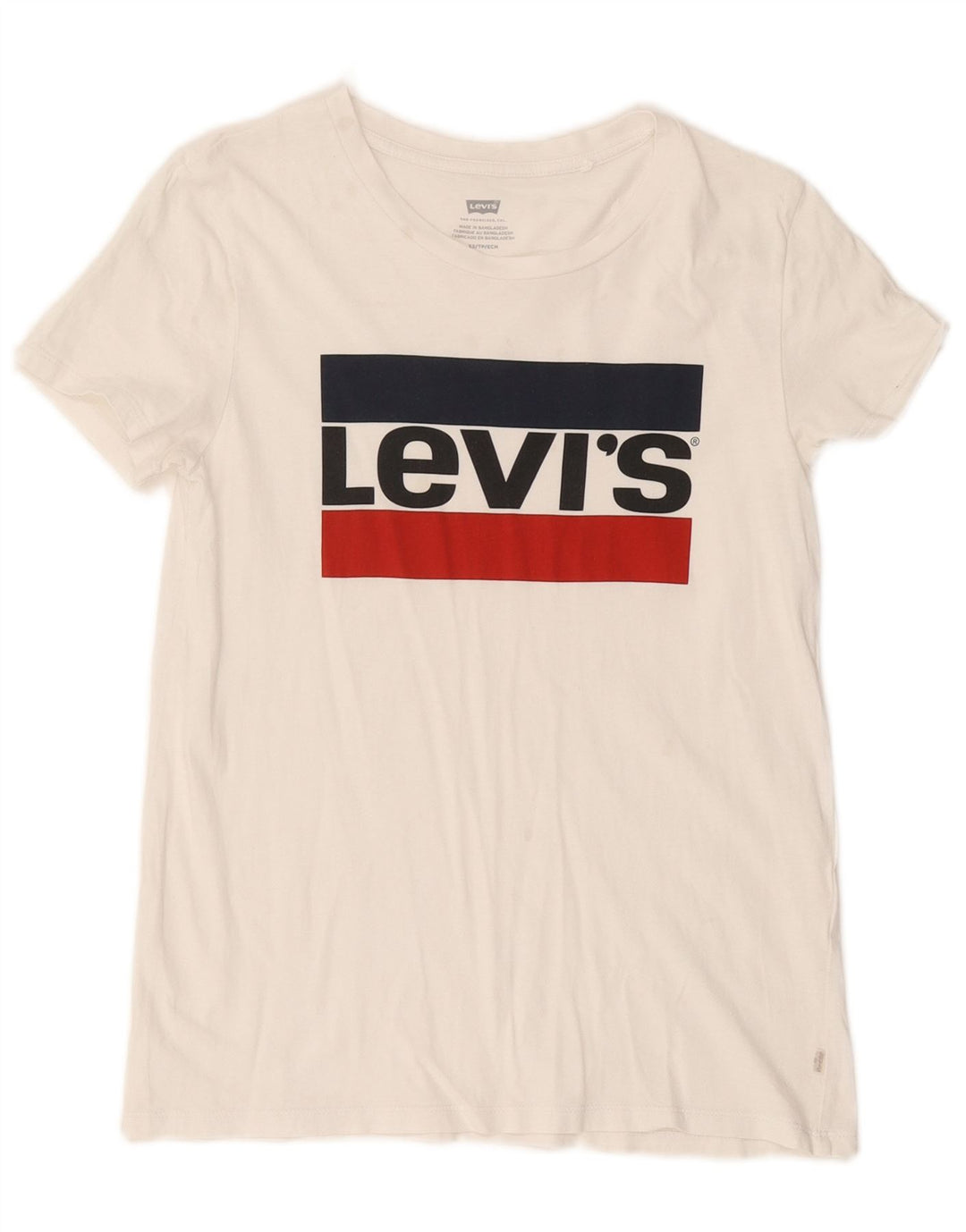 LEVI'S T-shirt graphique pour femme UK 6 XS Blanc