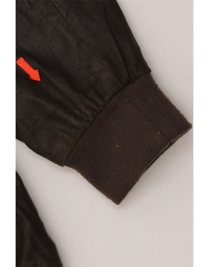 Gimo's Veste en cuir bomber pour homme UK 38 Cuir marron moyen