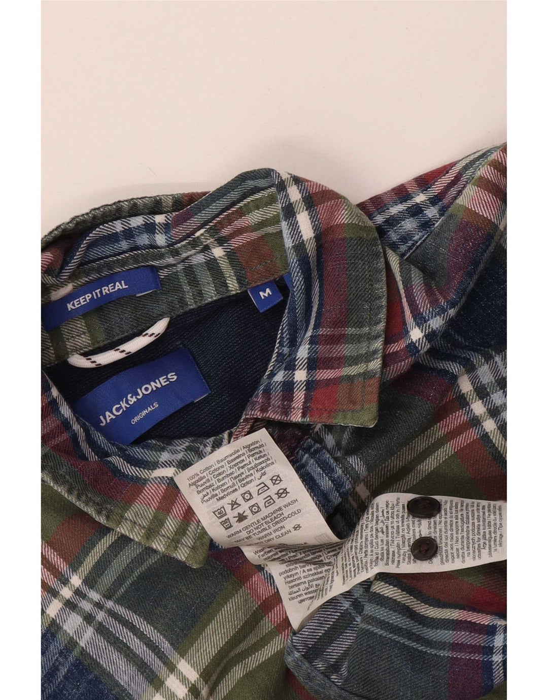 Jack & Jones Chemise en Flanelle Homme Vert Moyen à Carreaux en Coton