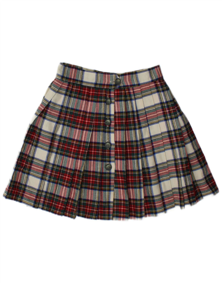 Swish Mini jupe plissée femme IT 44 Medium W28 laine à carreaux multicolore