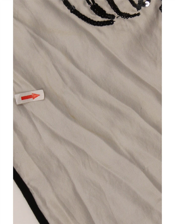 ICEBERG Chemisier graphique pour femme UK 8 Small Off White Colourblock