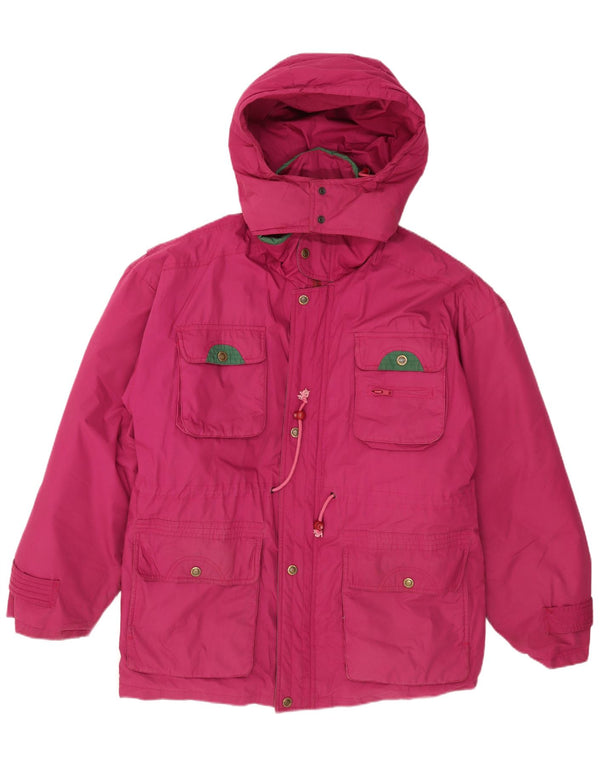 veste rembourrée à capuche vintage pour hommes UK 40 Grand polyester rose