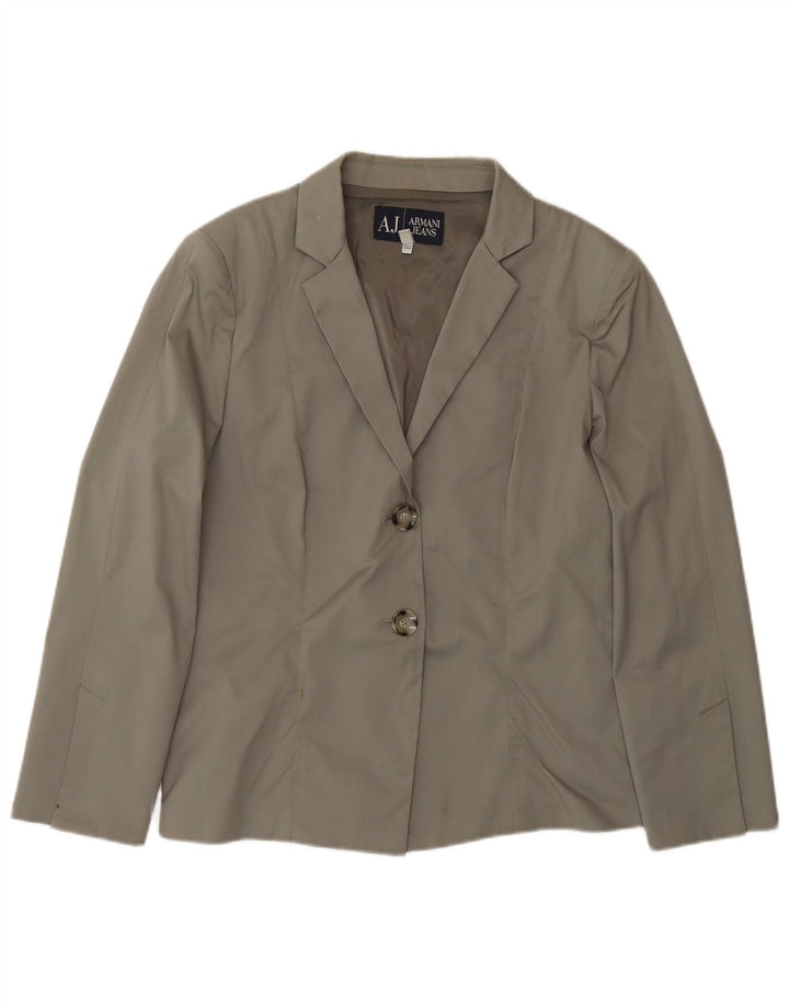 Armani Jeans Veste Blazer 2 Boutons Femme US 14 XL Coton Gris