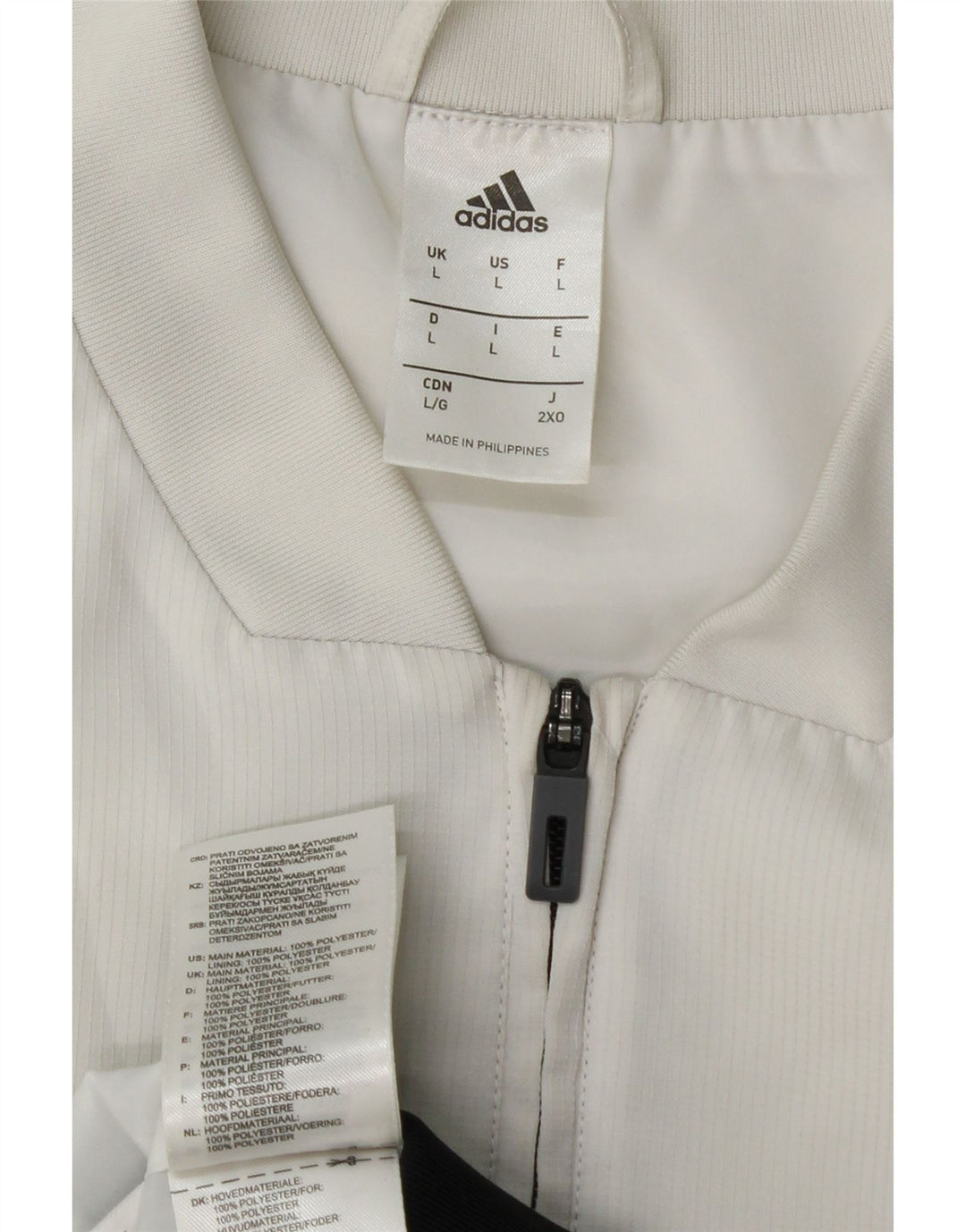 ADIDAS Veste de survêtement graphique pour hommes, grand, blanc, color block, polyester