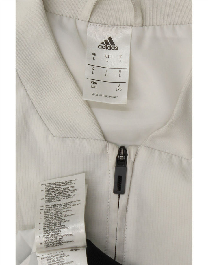 ADIDAS Veste de survêtement graphique pour hommes, grand, blanc, color block, polyester