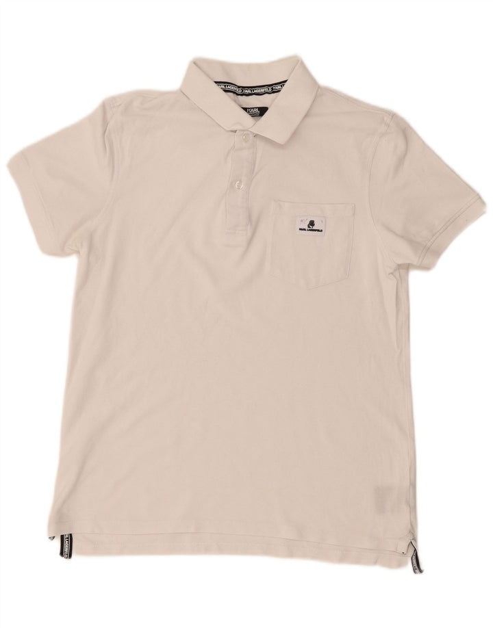 Karl Lagerfeld Polo Homme Blanc Moyen Coton