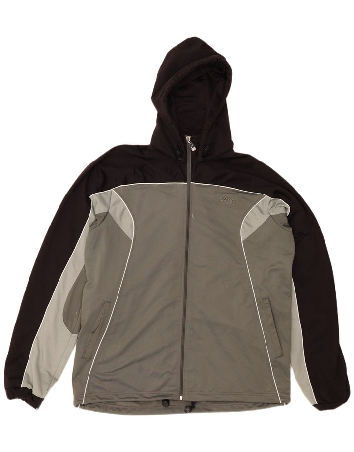 ASICS Sweat à capuche zippé pour homme XL Gris Colorblock