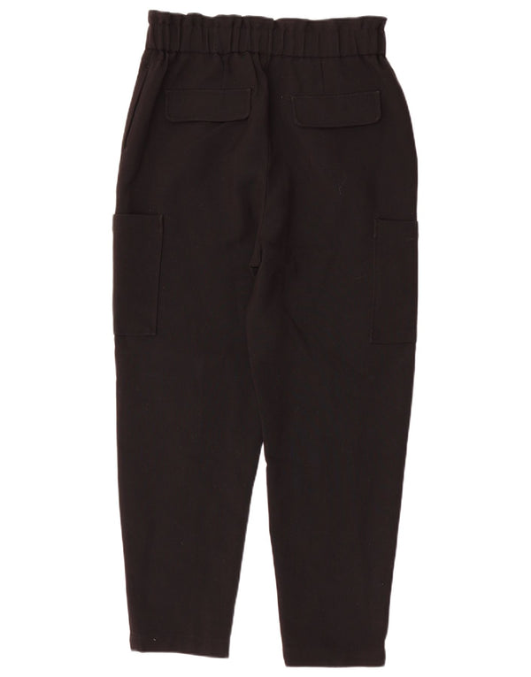 Zara Pantalon cargo fuselé taille haute pour femme Small W26 L26 Noir Polyester