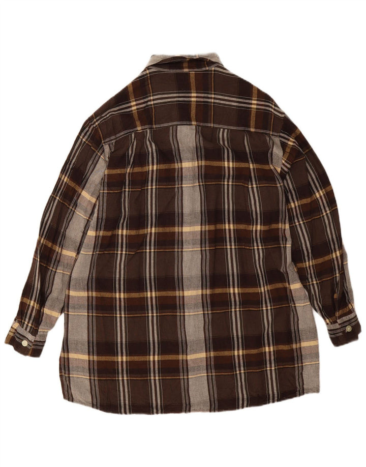 Benetton Chemise Femme IT 42 Viscose À Carreaux Marron Moyen