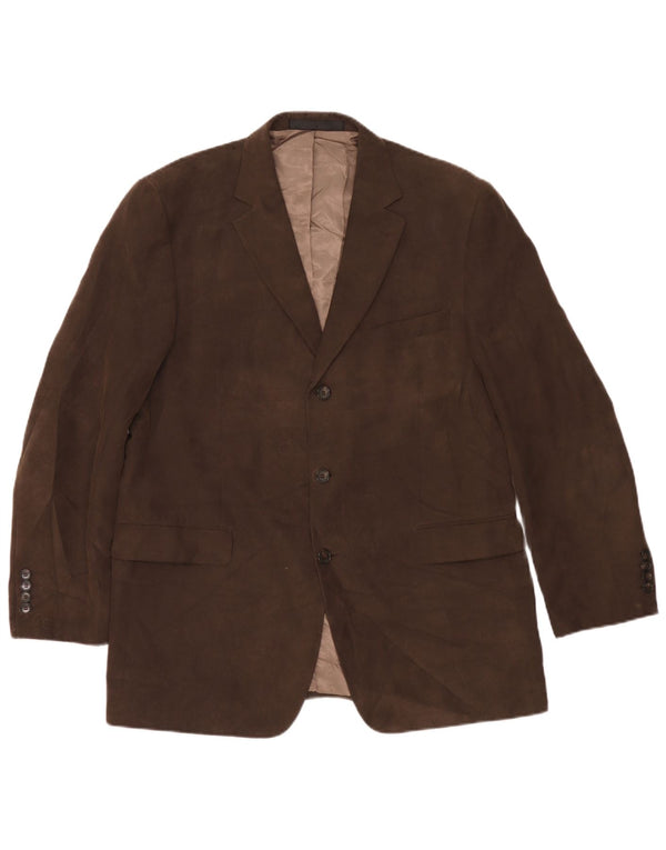 Marks & Spencer Veste blazer en velours côtelé à 3 boutons pour homme UK 42 Large Marron