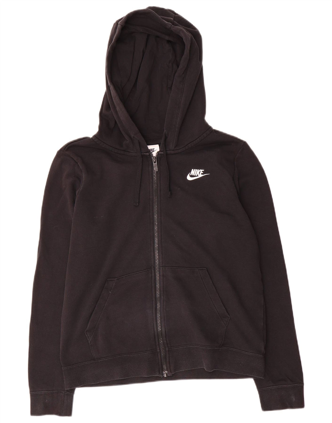 Nike Pull à capuche zippé surdimensionné pour femme UK 10 Petit Noir