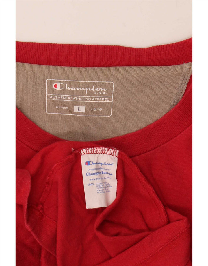 Champion Haut graphique pour hommes à manches longues en coton rouge