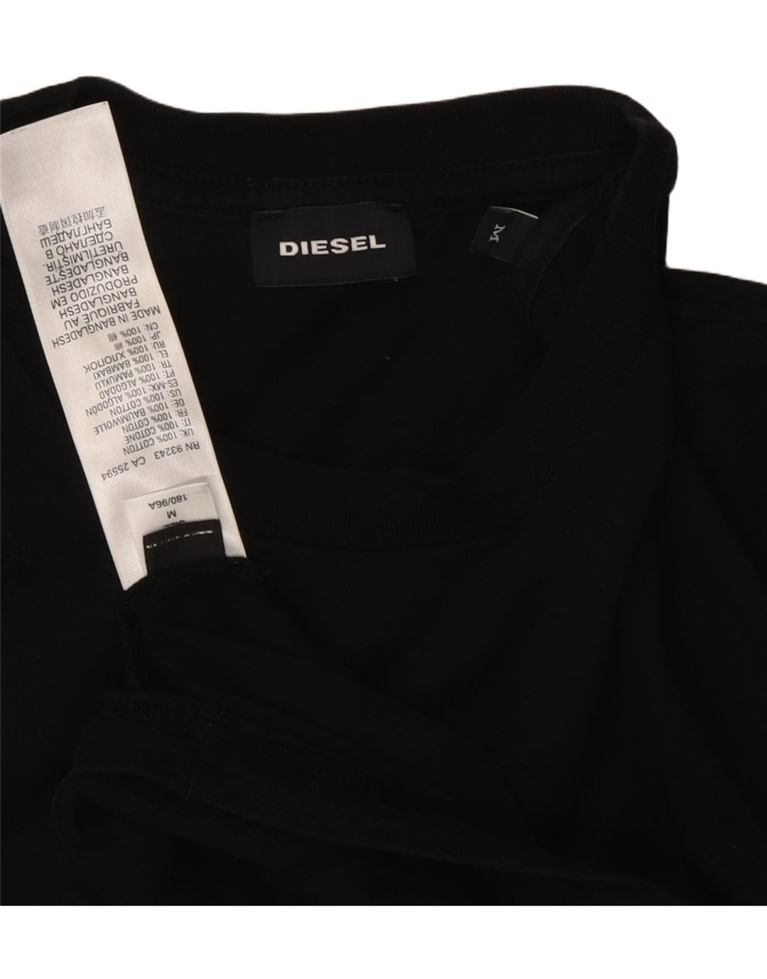 DIESEL T-Shirt Homme Haut Noir Moyen Coton