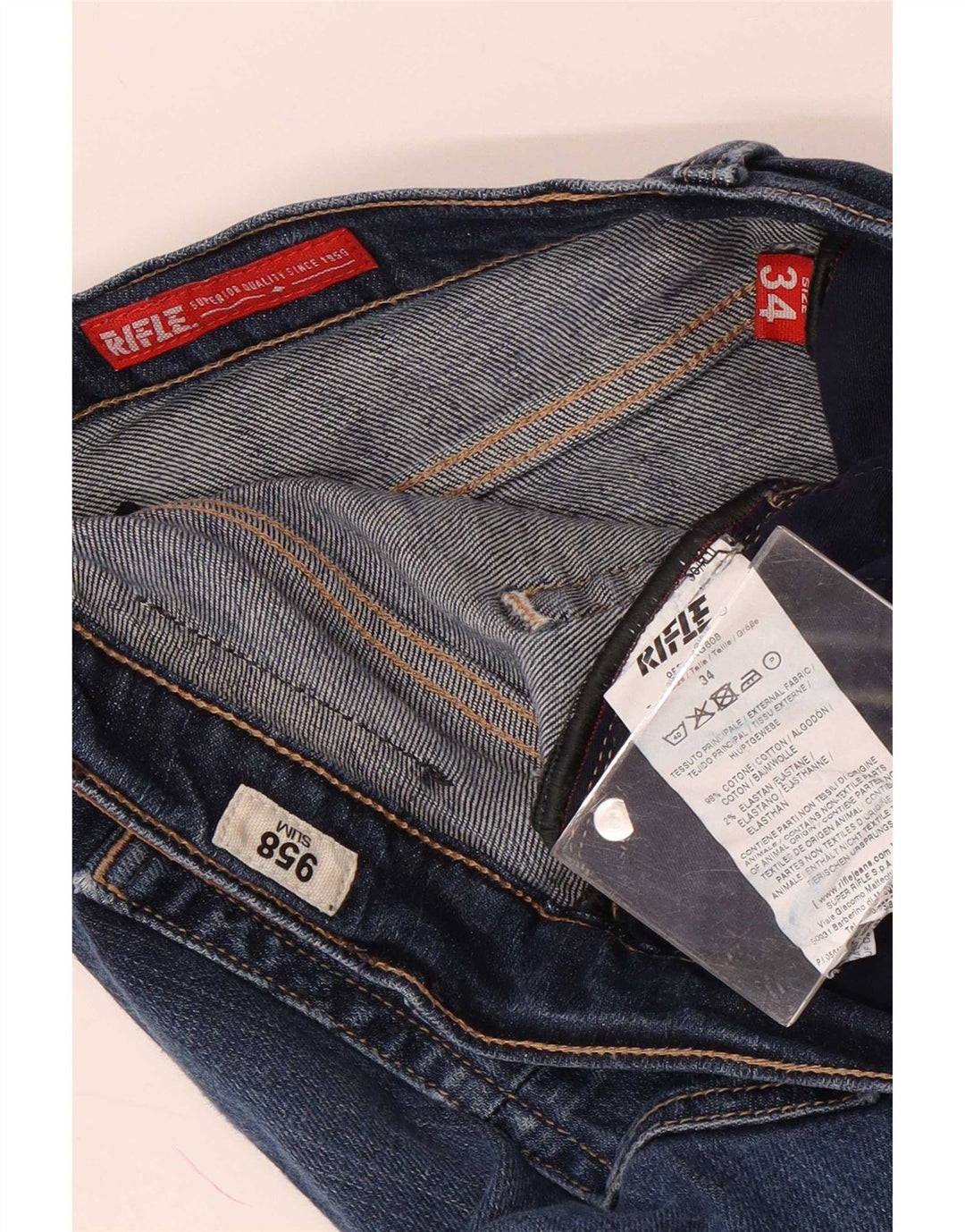 Rifle Jean Slim Homme W34 L33 Bleu Coton