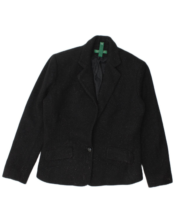 Ralph Lauren Veste blazer à 1 bouton pour femme à manches 3/4 US 6 Noir moyen