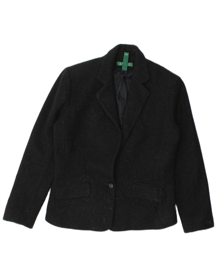 Ralph Lauren Veste blazer à 1 bouton pour femme à manches 3/4 US 6 Noir moyen
