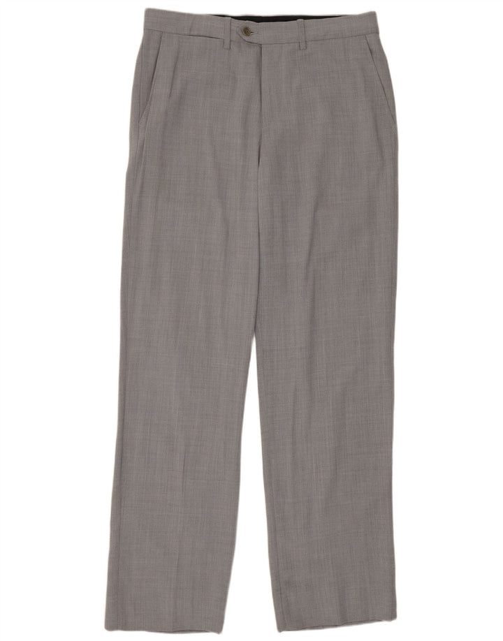 Zara Pantalon de costume droit pour homme EU 40 Medium W31 L33 Gris Laine