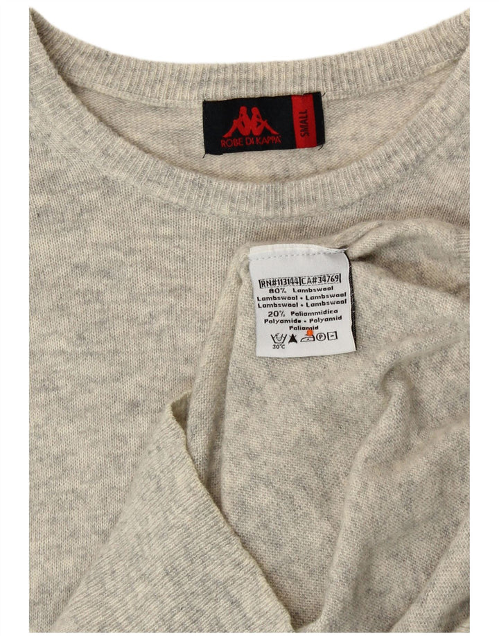 KAPPA Pull col bateau pour homme en laine d'agneau mouchetée gris petit