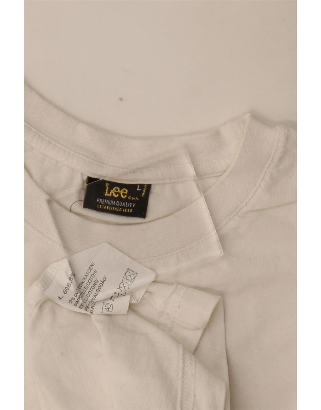 LEE T-shirt graphique pour femme UK 16 Grand coton blanc