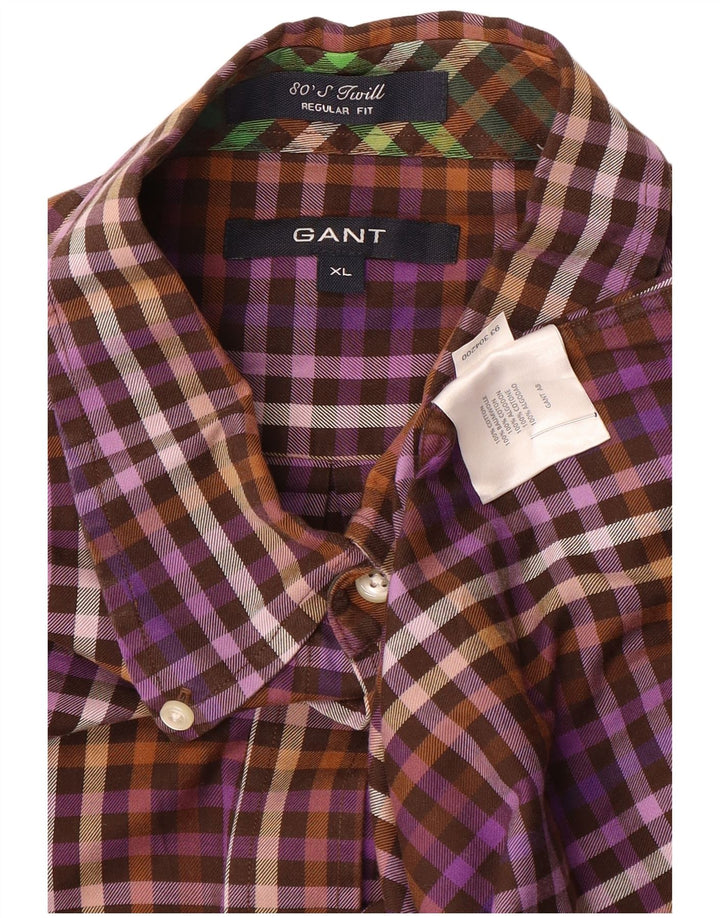 Gant Chemise Regular Fit XL Violet Vichy Coton Homme