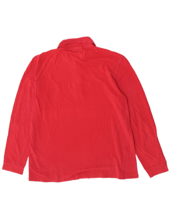 Lacoste Polo à manches longues pour homme Taille 4 Coton rouge moyen