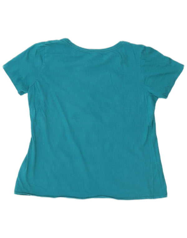 NIKE T-shirt graphique coupe athlétique pour femme UK 16 grand bleu coton