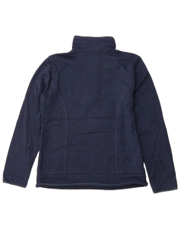 EDDIE BAUER Sweat-shirt à col zippé pour femme UK 10 Petit Bleu Moucheté