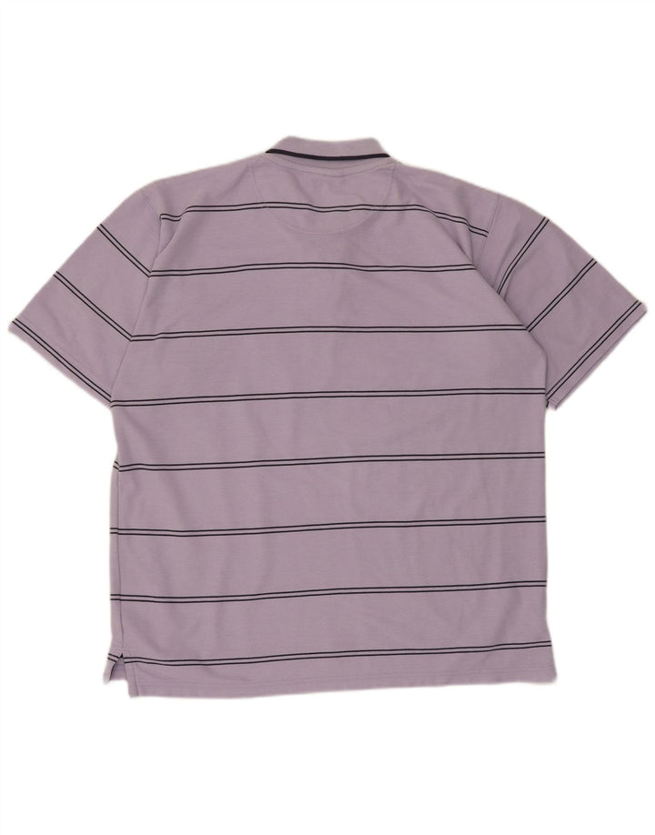 Umbro Polo Homme Large Violet Rayé Polyester
