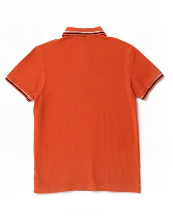Lotto Polo Homme Rayé Orange Moyen Coton