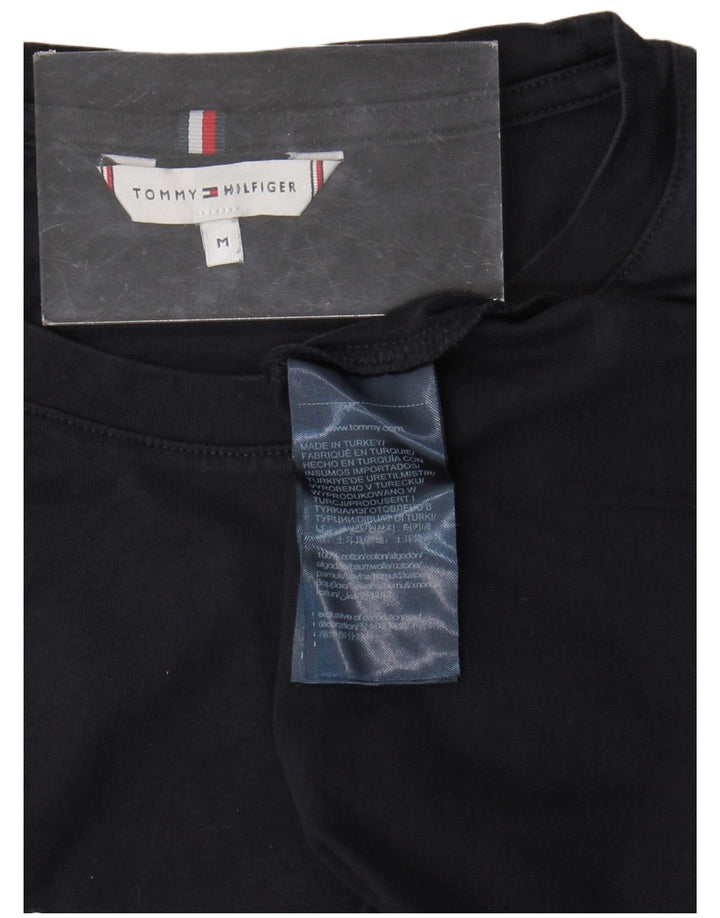 TOMMY HILFIGER T-shirt graphique pour femme UK 12 Bleu marine moyen Coton