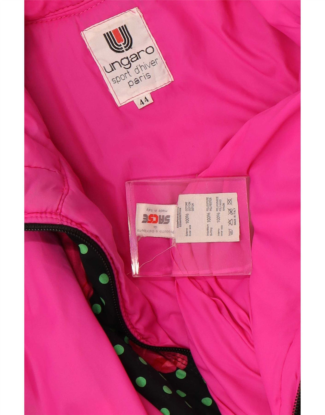 Ungaro Combinaison de Ski Femme IT 44 Medium Noir Floral Coton