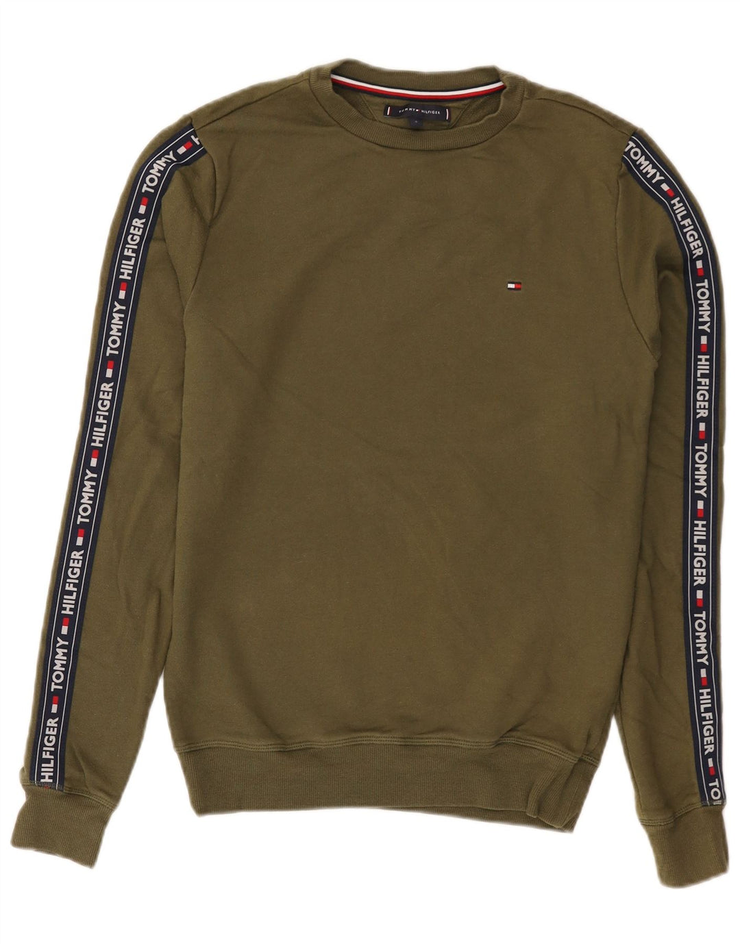 Tommy Hilfiger Sweat-shirt graphique pour homme Petit coton kaki