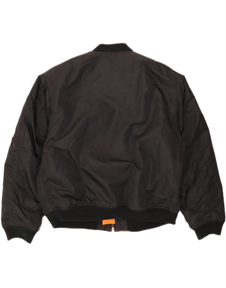 Veste Bomber Homme Vintage IT 52/54 XL Nylon Noir