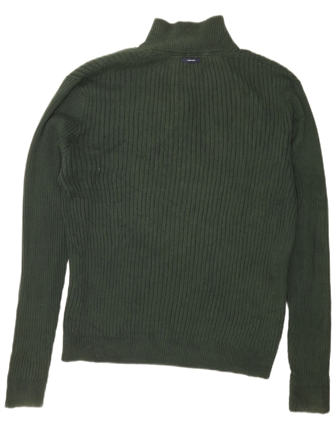 Nautica Pull à col boutonné pour homme en coton vert Taille L