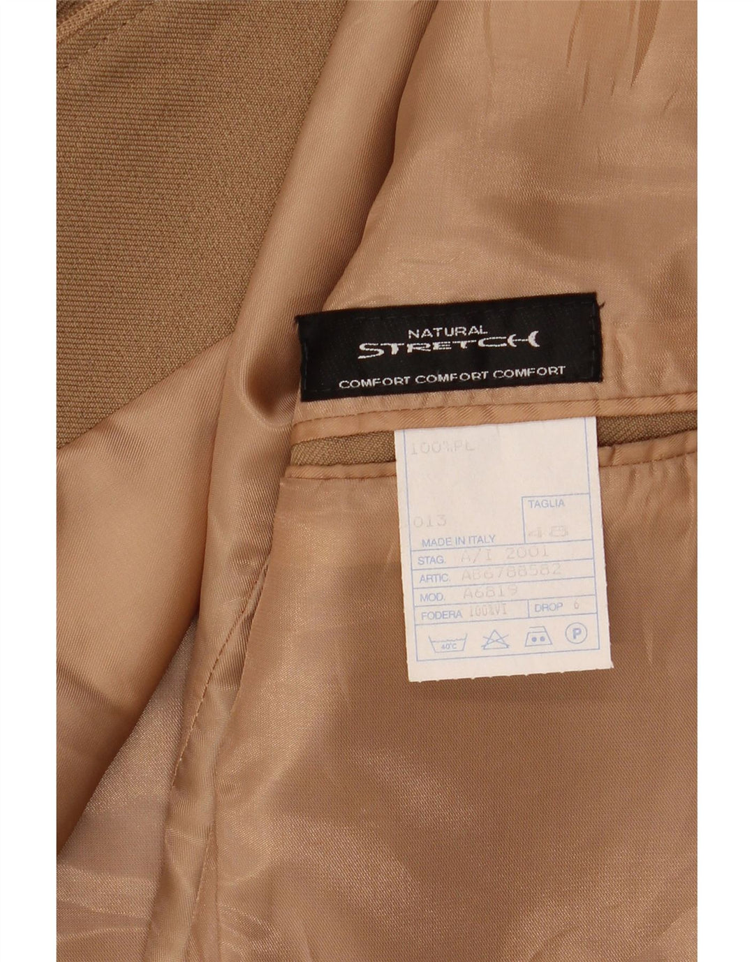 VINTAGE Veste Blazer Femme IT 48 XL Marron Polyester