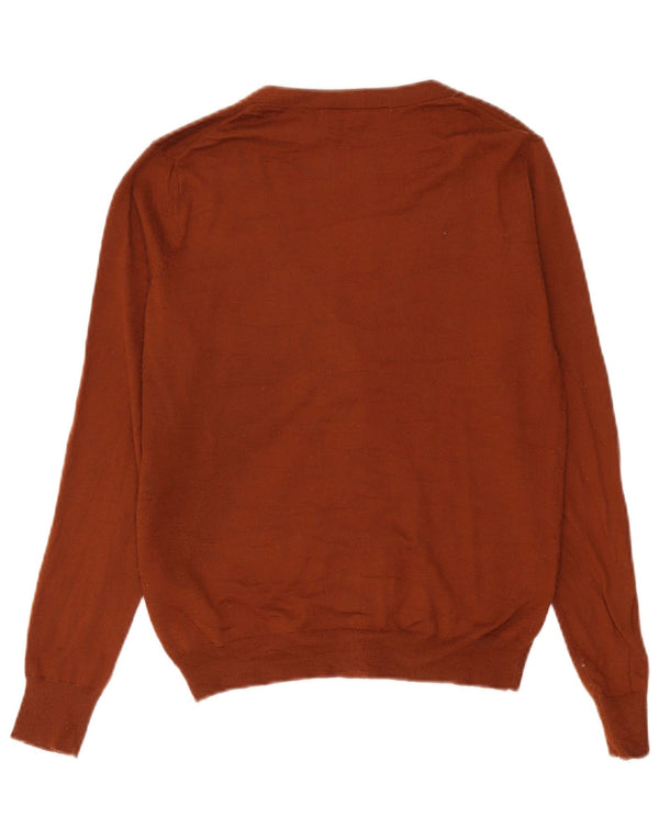 Zara Cardigan Femme Pull UK 10 Petit Acrylique Marron