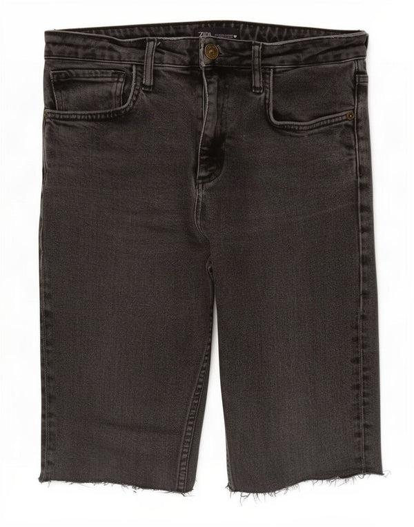 Zara Short en jean pour femme EU 38 Small W28 Gris