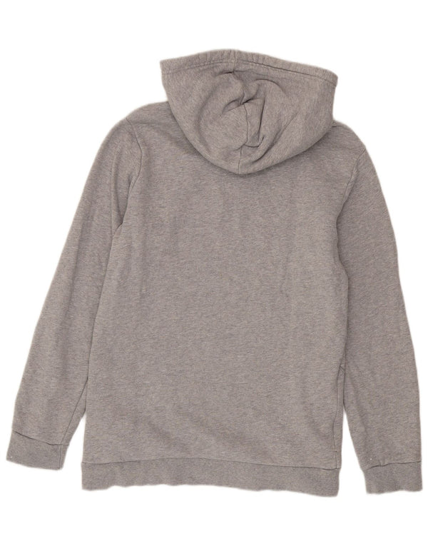 Adidas Mens Graphic Hoodie Jumper Small Grey Flecked Cotton