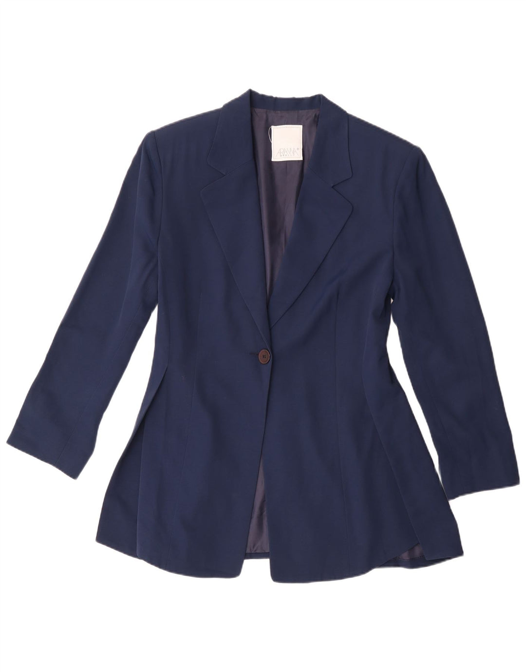 vintage Femme 1 Bouton Blazer Veste IT 44 Acétate Bleu Marine Moyen