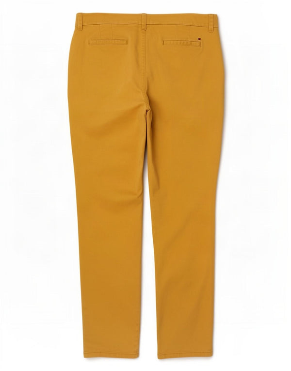 Tommy Hilfiger Pantalon chino stretch pour femme US 12 Large W34 L31 Jaune