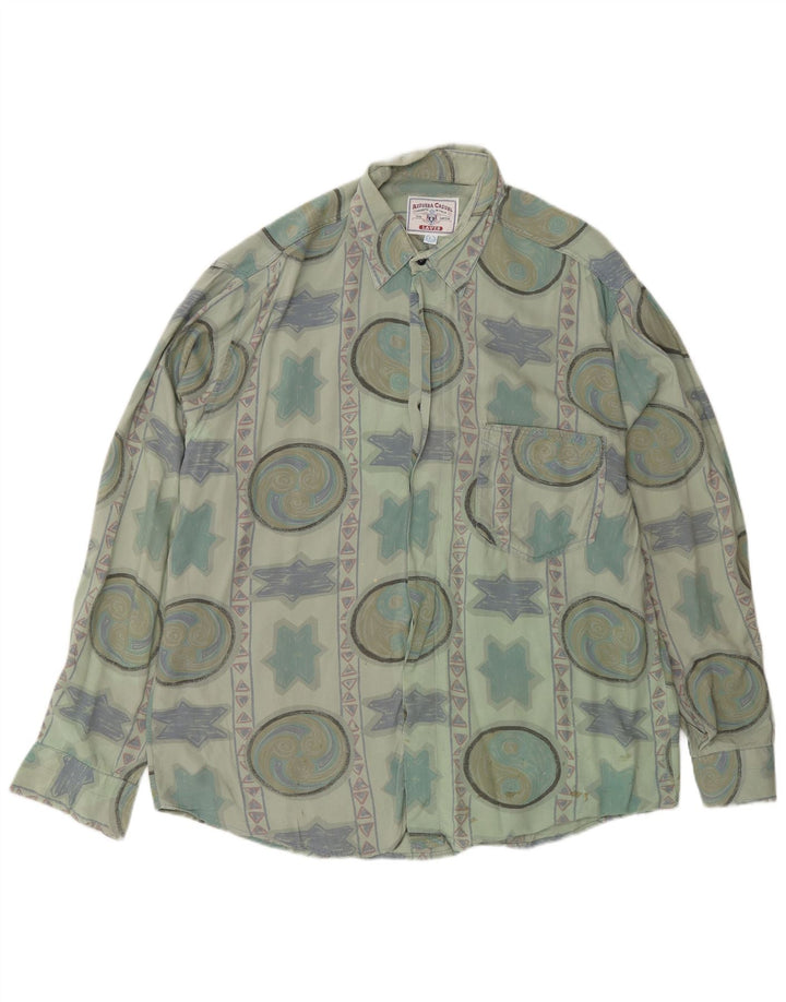 Azzurra Chemise Homme Large Vert Géométrique