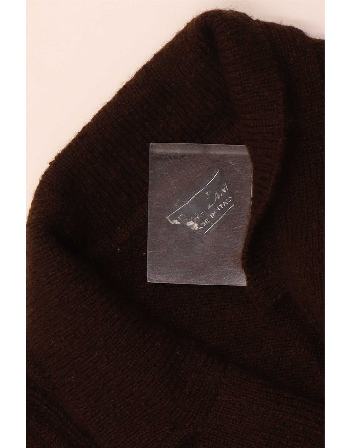 vintage Femme Cardigan Pull UK 12 Brun Moyen