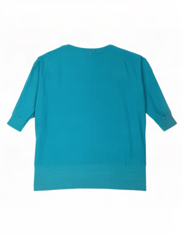 Phase Eight Chemisier surdimensionné à manches 1/2 pour femme UK 14 Bleu moyen Lin