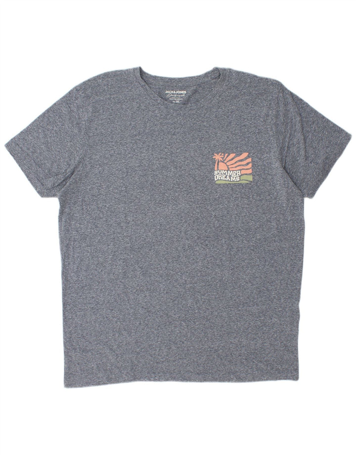 Jack & Jones T-Shirt Homme Top XL Gris Moucheté Coton
